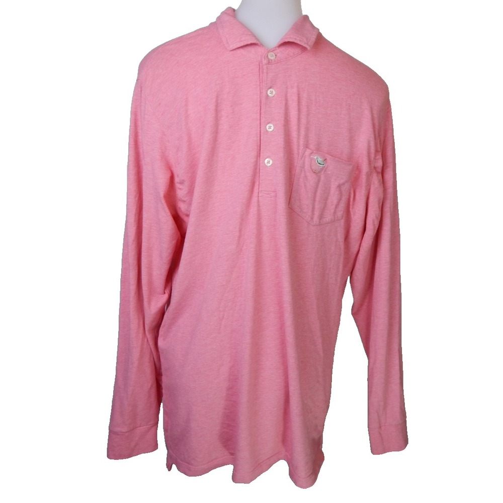 B Draddy Men's Medium Shirt Pink Long Sleeve Polo Sandpiper Golf Course